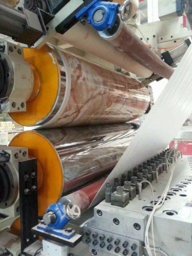 PVC UV Marble Sheet Extrusion Line With 3D Lamination ByTwin Screw Extruer SJSZ80/156